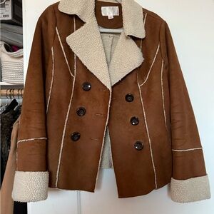 Brown Shearling Women's Jacket Small